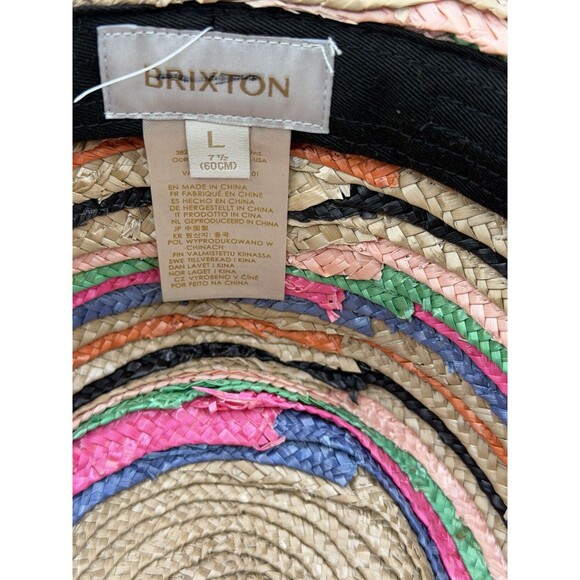 Brixton Straw Hat Rainbow Preppy Western Beach Vacation Summer Boho Large New main image 8